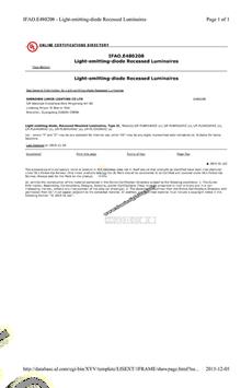 UL LED 面板灯证书